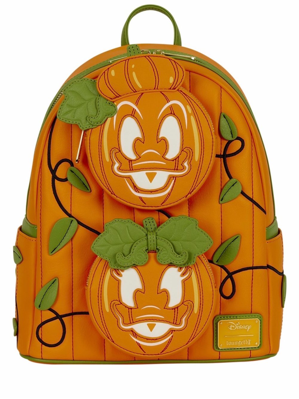 Loungefly Disney Donald and Daisy Pumpkin mini Backpack with matching wallet
